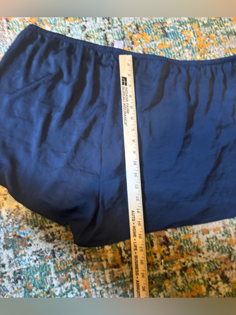 Secret Treasures Navy Sleep Shorts with Cream Lace Trim - Picture 5 of 7